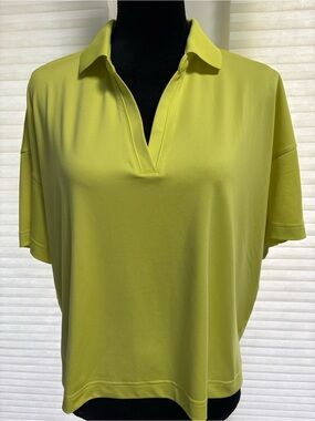 Tuckernuck XL Chartreuse Performance Polo Shirt Boxy Short Sleeve Golf Tennis